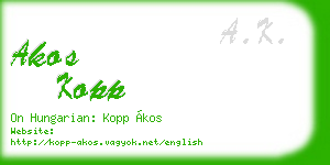 akos kopp business card