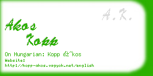 akos kopp business card